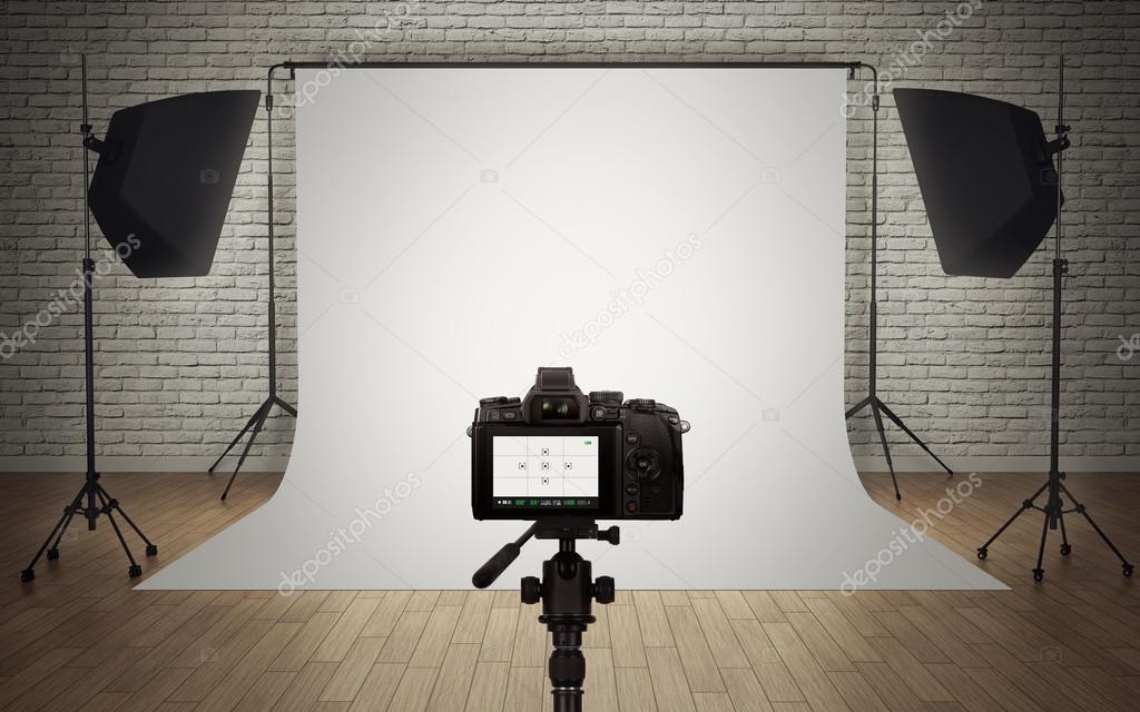 Photo studio light setup with digital camera Stock by ©rottenman 64735335