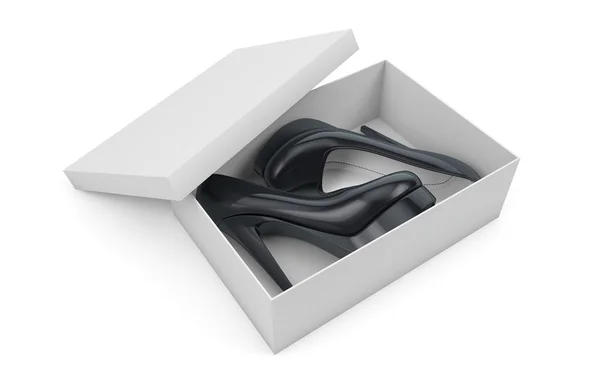 New high heels shoes in box — Stock Photo, Image