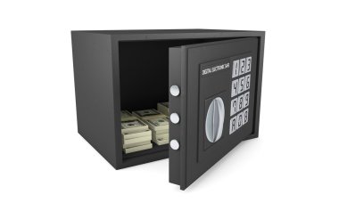Beyaz izole açık elektronik kasa