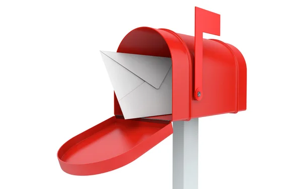Incoming mail. mailbox with letter isolated — Stock Photo, Image