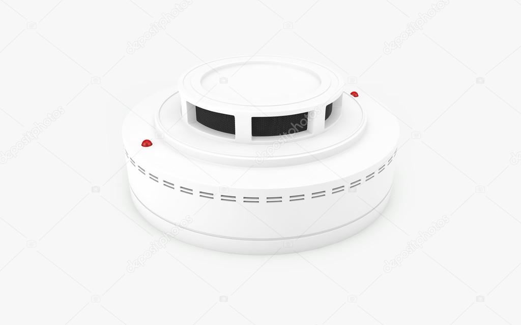 Smoke detector isolated on white