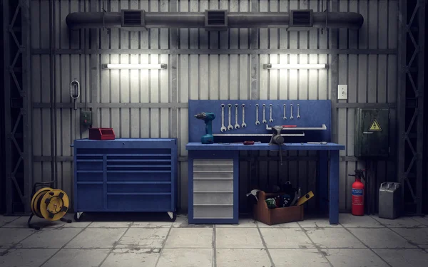 Garage workshop. 3d rendering — Stock Photo, Image