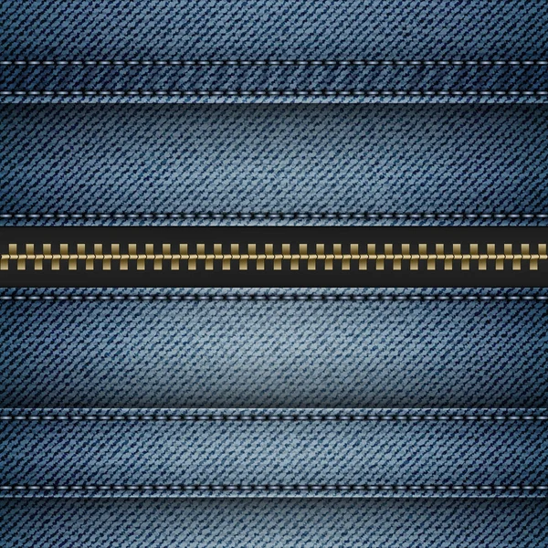Denim Vectoriel Bleu Avec Rayures Fermeture Cousues — Image vectorielle
