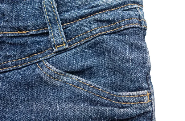 Framficka Blå Jeans Med Orange Styltor — Stockfoto