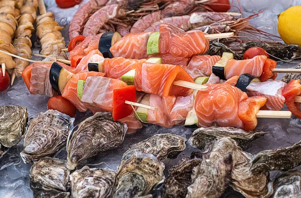 Rauwe Zeevruchten Klaar Grillen — Stockfoto