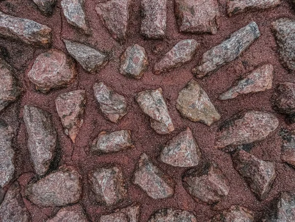 Hintergrund Mit Kieselsteinen Roten Sand — Stockfoto