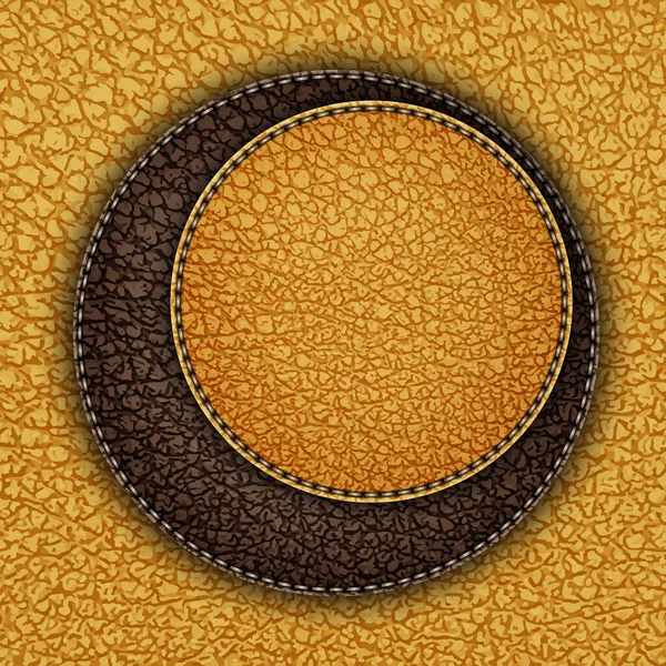 Vector Braunes Und Gelbes Lederdesign Mit Zwei Asymmetrischen Kreisen Mit — Stockvektor