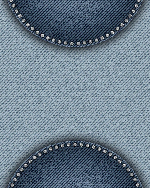 Bannière Vectorielle Denim Bleu Avec Des Taches Rondes Contenant Des — Image vectorielle