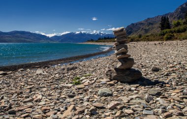 Wanaka Lake South Island New Zealand clipart