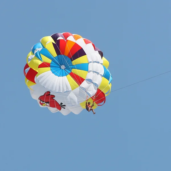 在一片蓝天滑翔伞 — 图库照片
