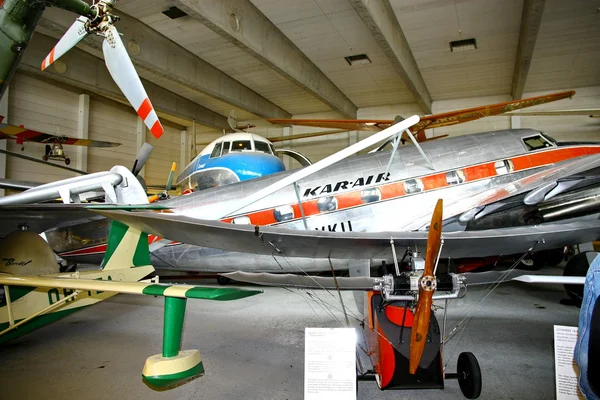 Vista interior do Museu da Aviação — Fotografia de Stock
