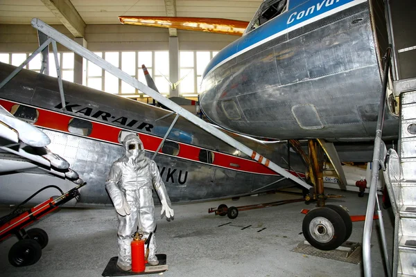 Binnenaanzicht van het Luchtvaartmuseum in Vantaa — Stockfoto