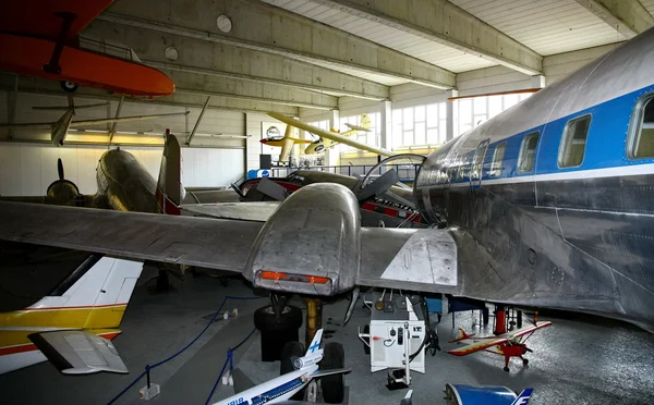 Vista interior do Museu da Aviação em Vantaa — Fotografia de Stock