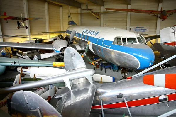 Внутрішній вигляд музею авіації в місті Вантаа — стокове фото