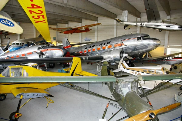 Vista interior do Museu da Aviação em Vantaa — Fotografia de Stock