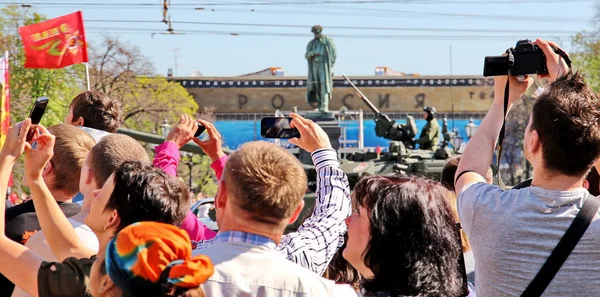 Парад Перемоги, присвячений радянської перемоги над Німеччиною Стокове Зображення