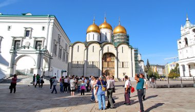 Tourists visiting the Kremlin clipart