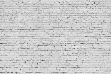 Old grunge brick white wall background clipart