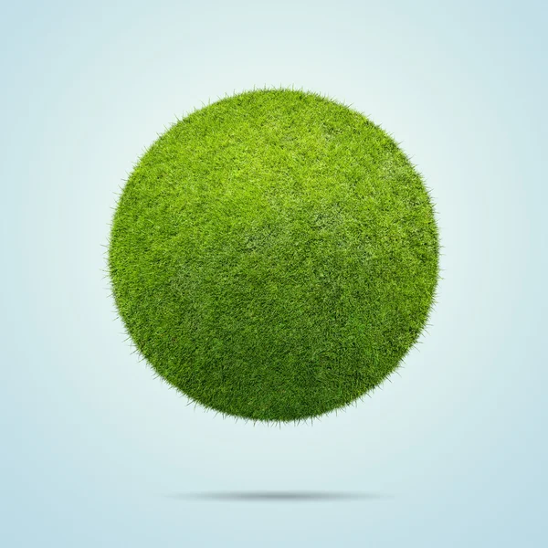 Grass ball over blue background — Stock Photo, Image