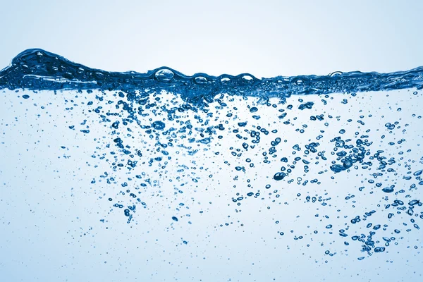 Burbujas de agua y aire sobre fondo blanco — Foto de Stock