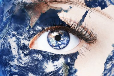 İnsan gözü ile bu Earth'te görüntüsünü kapatmak.