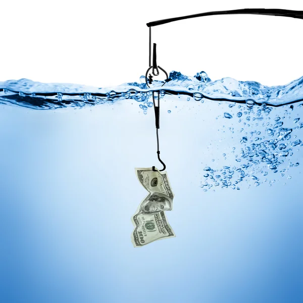 Fishing line and hook with dollar bill Stock Image Everypixel
