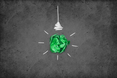 ampul içinde kırık kağıt ile