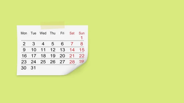 Papier wit kalender — Stockfoto