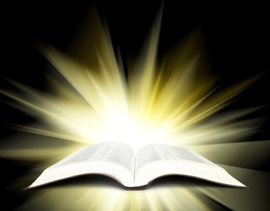 Bible with yellow rays clipart