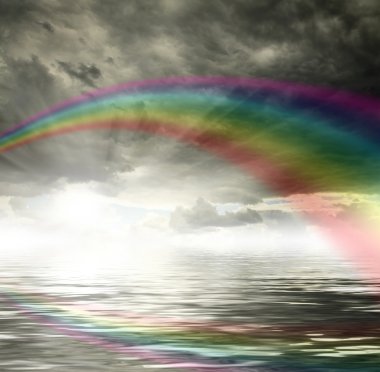 Sky background with rainbow clipart