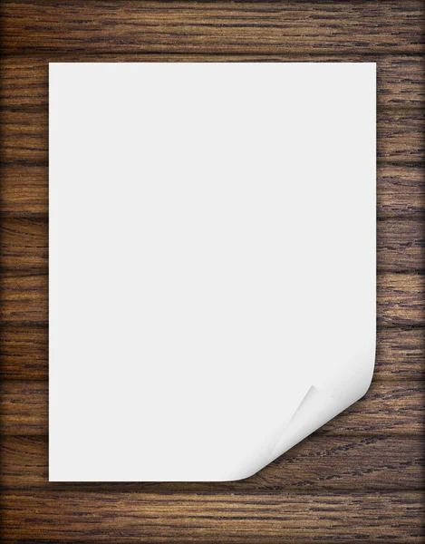 Blank paper on  wooden background — Stock Photo, Image