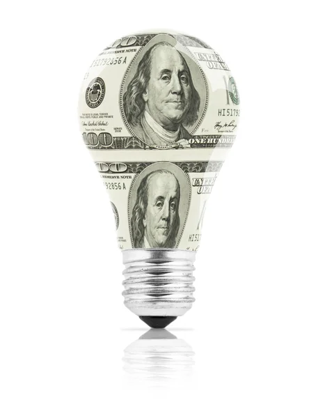 Dollars light bulb — Stock Photo, Image