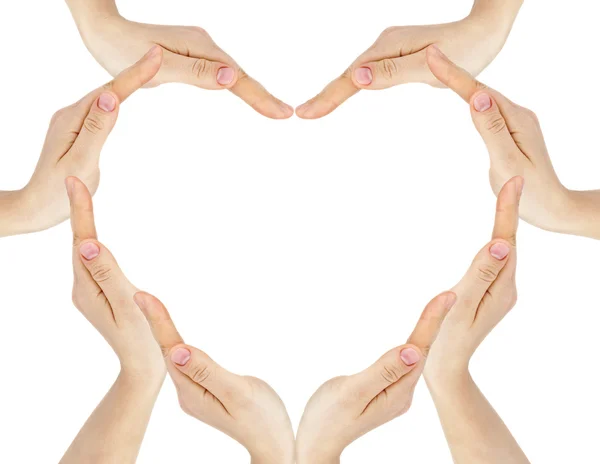 Le mani fanno la forma del cuore — Foto Stock