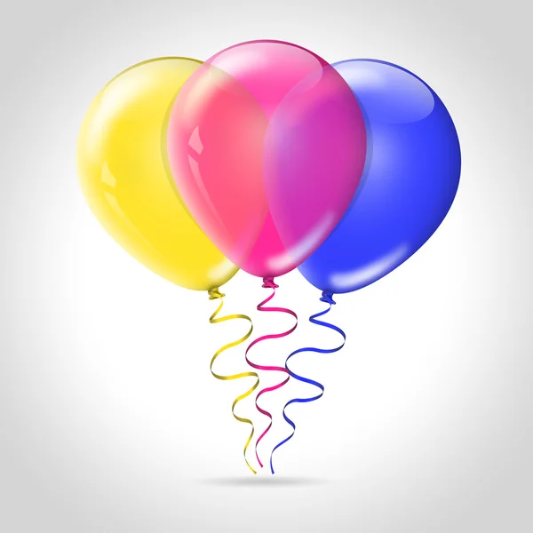 Tres globos de cumpleaños — Foto de Stock