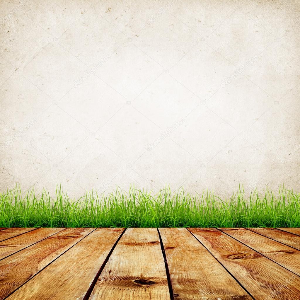 Wall and green grass