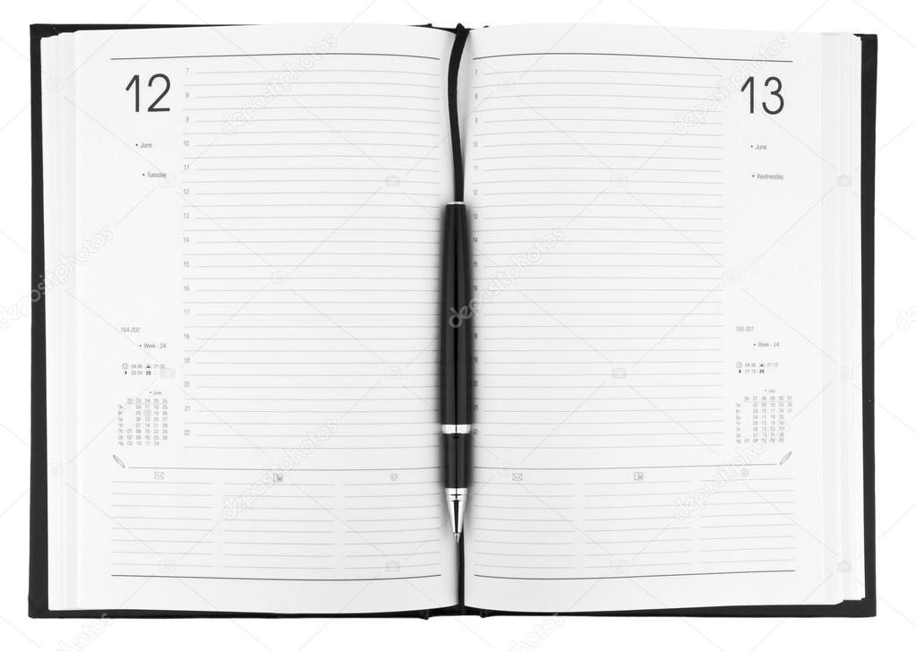 Pen on notebook organizer