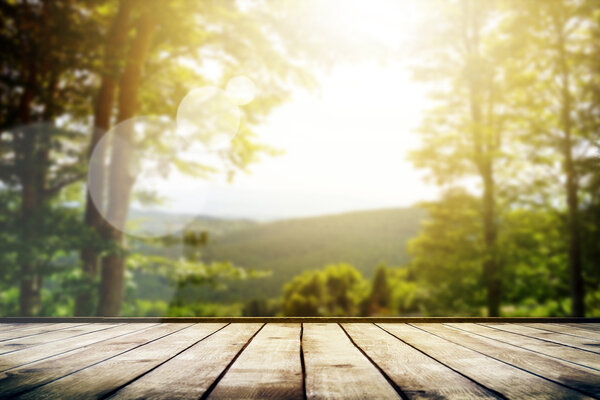 Горный пейзаж с солнечным светом
