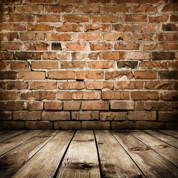 Vintage room interior with brick wall — Stock Photo, Image