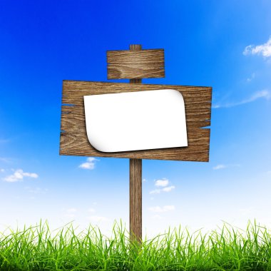 Yol işareti ile kağıt