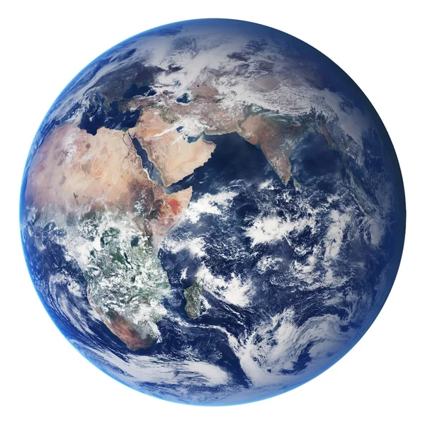 Земной шар изолирован на белом — стоковое фото