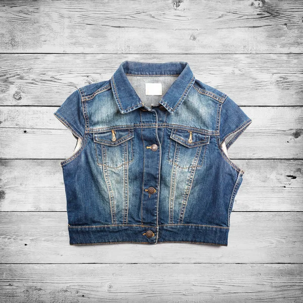 Blue jeans jacket vest — Stock Photo, Image