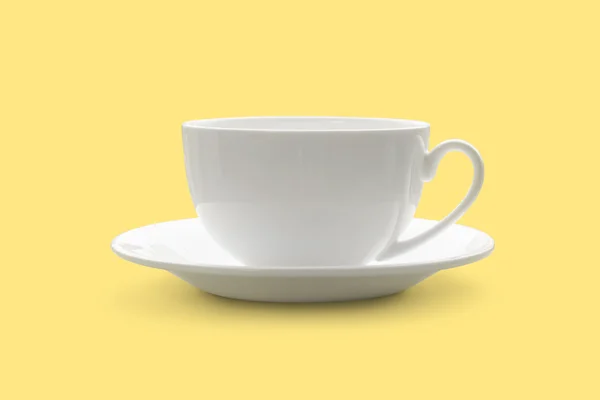 Cup over yellow back — Stock Photo, Image