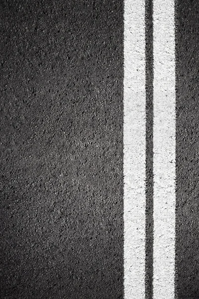 Asphalt texture with white lines — Stock Photo, Image