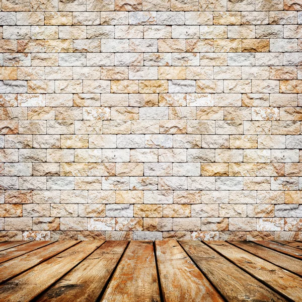 Room interior  with white brick wall — Stock Photo, Image