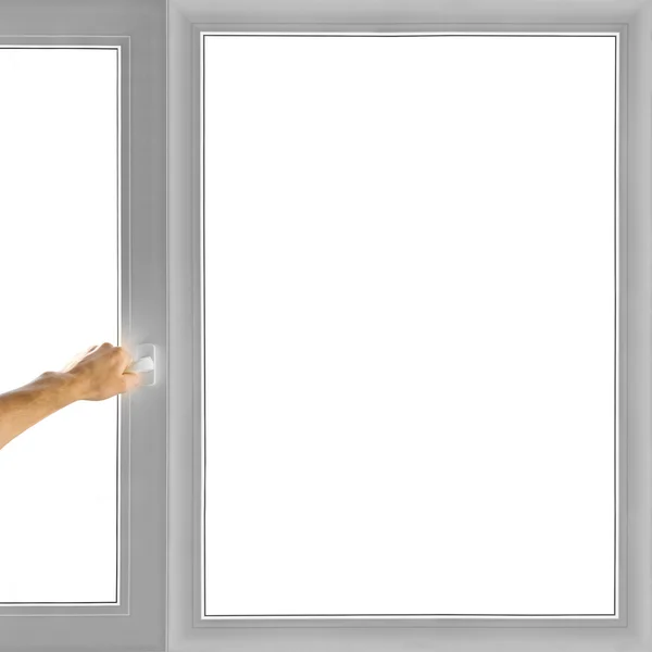 Hand open window — Stock Photo, Image