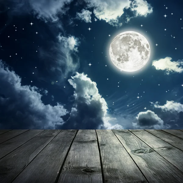 Knight sky with moon — Stock Photo, Image
