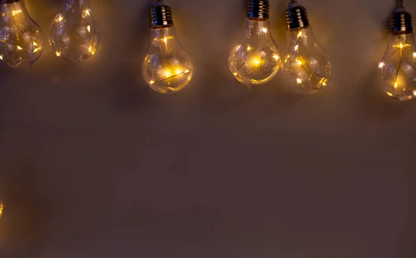 Béžové Pozadí Jasné Žárovky Zavřít — Stock fotografie