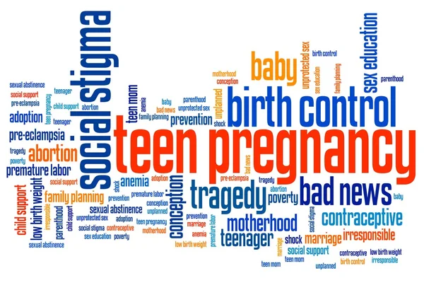 Teen těhotenství - slovo mrak — Stock fotografie