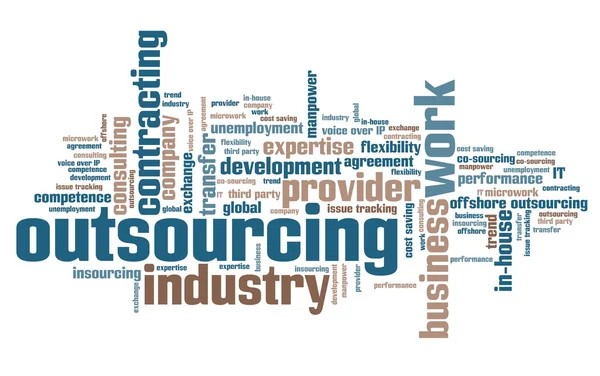 Outsourcing word cloud — Stockfoto