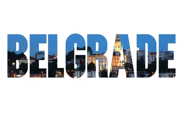 Belgrad słowo - znak podróży — Zdjęcie stockowe